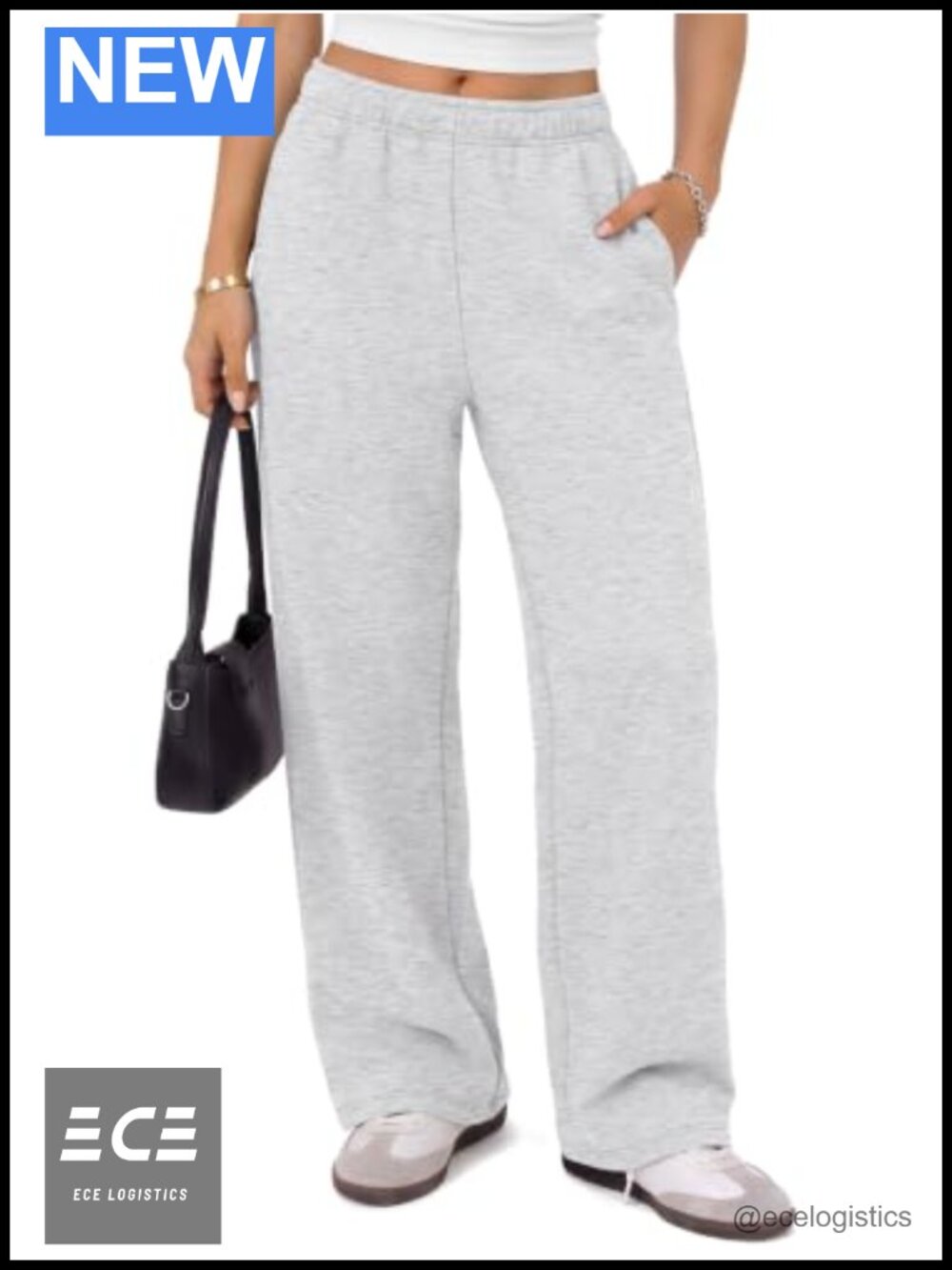 Wide Leg Fleece Lined Sweatpants Cotton Blend Drawstring Pockets Cozy Winter